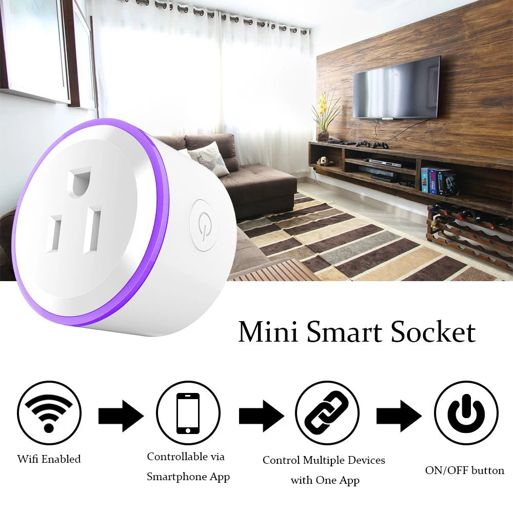 Prise wifi коннектор google home control 2 шт США умный штекер для продажи