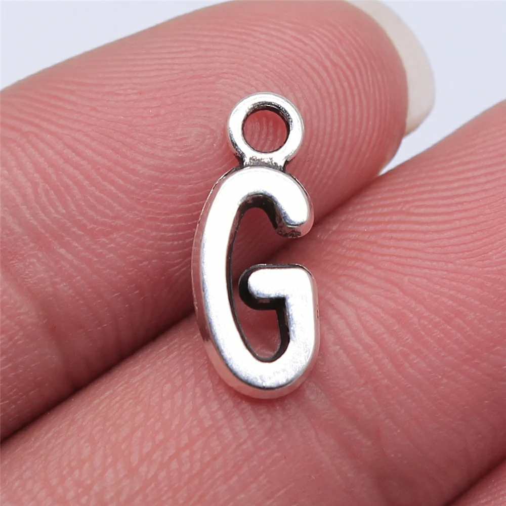

Handmade Pendants For Jewelry Accessories 26pcs Letter G Charms 16mm Antique Silver Plated