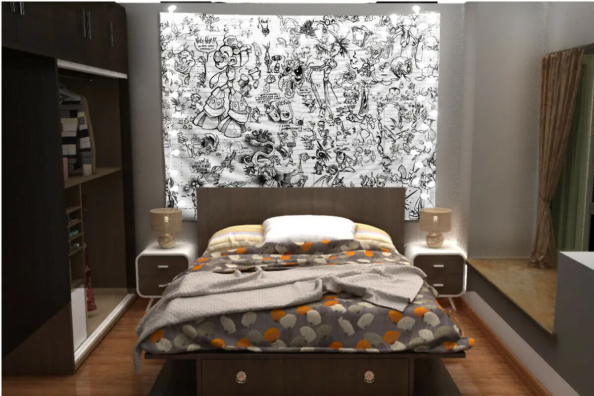 

Painting Cartoon Wall Art Tapestry Uniqued Custom Bedroom Home Decoration