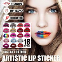 temporary lip tattoo sticker instant pattern artistic lip sticker long lasting art lady party fancy dress up beauty women beaty