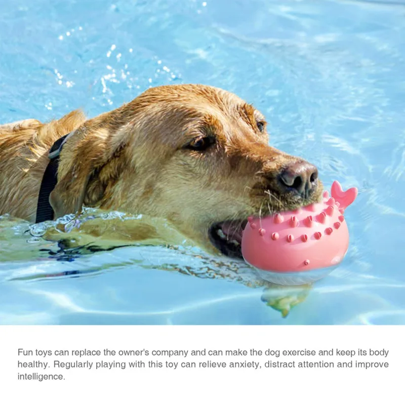 

Новый плавательный круг из мячик-игрушка для домашних животных вода спрей анти-укус Обучающие игрушки боковых зубов очистки плавательный и...