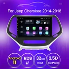 Автомагнитола 2DIN, Android 11, Gps, для Jeep Cherokee 5 KL 2014-2018, мультимедийный видеоплеер, навигация, SWV, BT, USB, с рамкой