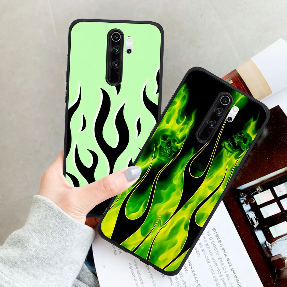 

Fashion Red Green Blue Art Flame Soft Phone Case For Xiaomi Mi 9T Redmi Note 5 7 8T 8 9 10 Pro K20 Silicone Cover Coque Funda