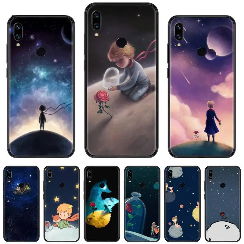 

Silicone Black Cover Lovely little prince Phone Case For Xiaomi Redmi 7 8 9t a3 9se k20 mi8 max3 lite 9 note 9s 10 pro