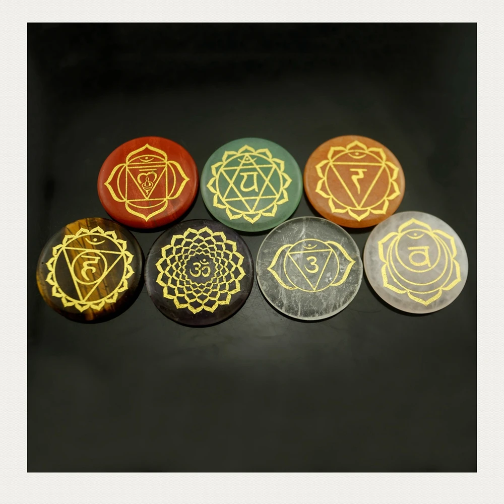 Круглые ювелирные изделия из натурального хрусталя индийские религиозные чакры