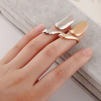 rotatable alloy finger nails open ring personality punk women party anniversary cosplay jewelry gifts
