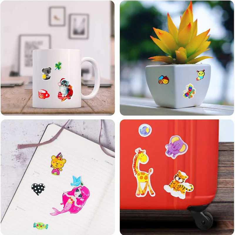 20 hojas de pegatinas 3D para ni&ntilde;os y ni&ntilde;as, diferentes pegatinas a granel, surtidos para &aacute;lbum de recortes, pegatinas de dibujos animados de animales de princesa, Juguetes DIY-4