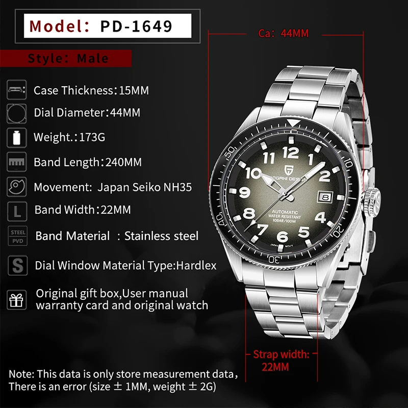 

PAGANI DESIGN Fashion Men Watches Automatic Mechanical Top Brand Luxury All Steel Waterproof Sports Watch Men Relogio Masculino