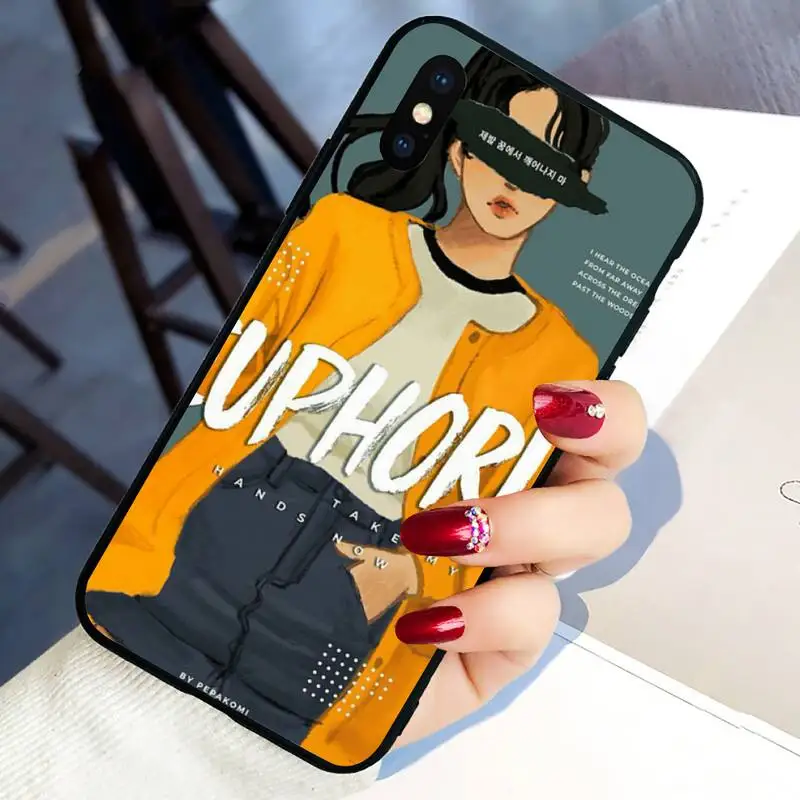

pepakomi Bts Perfect black Phone Case For Black-Iphone 5 5s se 6 6s 7 8 11 12 X Xs Xr Pro Plus Max Mini Cover