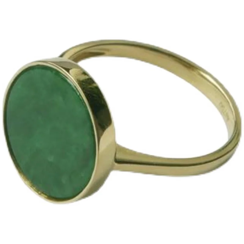 

Chalcedony Ring Simple round Ring S925 Sterling Silver Inlaid Retro Women's Elegant Fashion Luxury Elegant