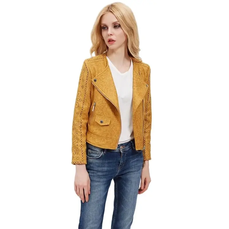 Женская замшевая куртка TMODA289 из искусственной кожи на осень и зиму женское