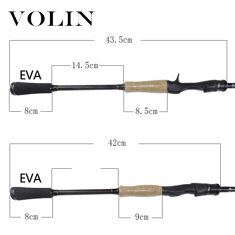 Спиннинг VOLIN углеродная Удочка M/ML 2 верхних наконечника для ловли щуки окуня