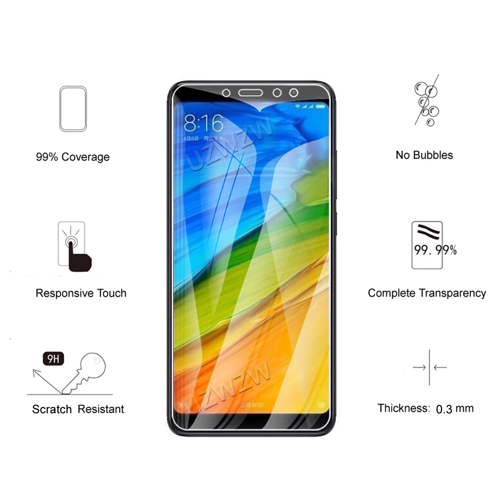 For Xiaomi Redmi Note 5 Pro / 5 Premium Tempered Glass Screen Protector Protective Film HD Clear Guard