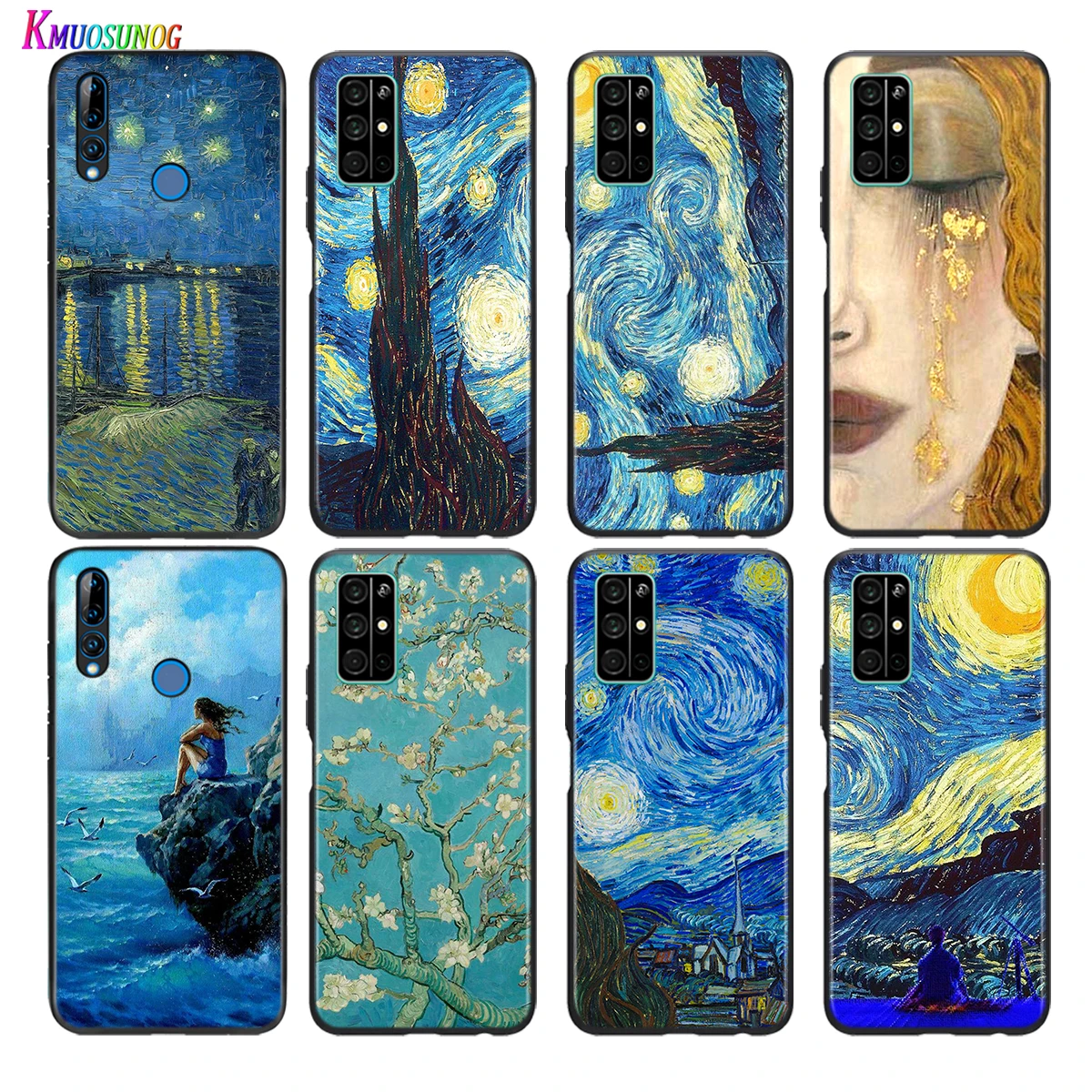 

Soft Black Cover Starry Night Van Gogh For Honor 30 30S V30 V20 9N 9S 9A 9C 20S 20E X10 20 7C Lite Pro Plus Phone Case