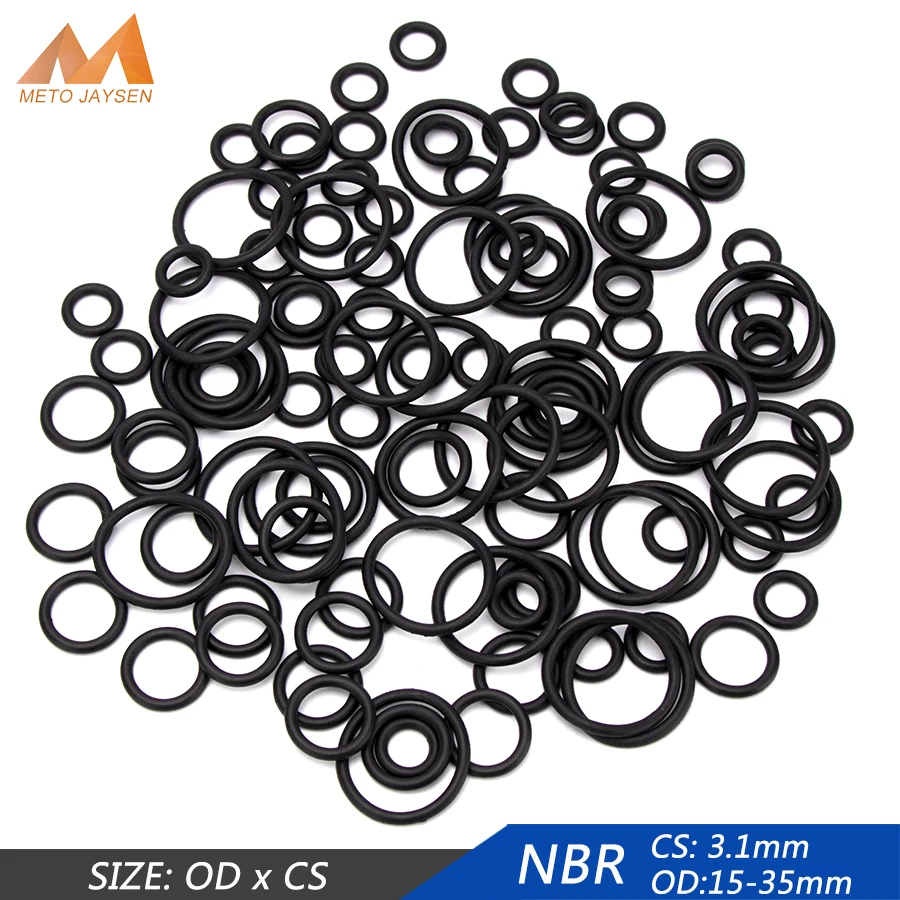 

20pcs NBR Nitrile Rubber Sealing O-ring Gasket Replacement Seal O ring OD 15mm-35mm CS 3.1mm Black Washer DIY Accessories S126