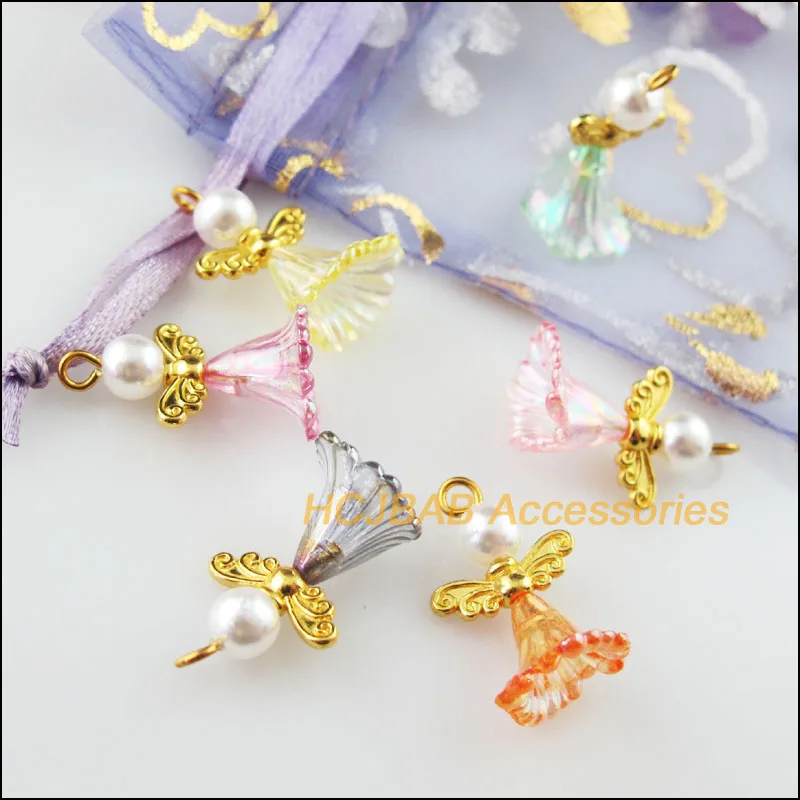 18 шт. цвета: золотистый Цвет крылья с украшением из цветов Танцы амулеты ангелы