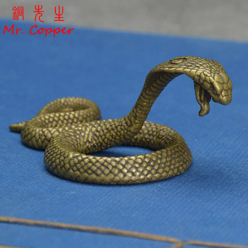 Античная бронзовая Кобра знаки зодиака миниатюрные статуэтки медное настольное