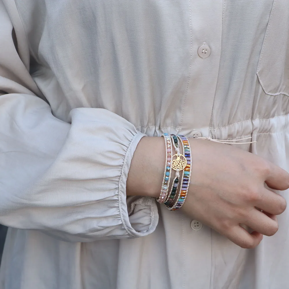 EDOTHALIA ручной работы на вощеном шнуре из обруч Древо жизни браслеты с брелоками