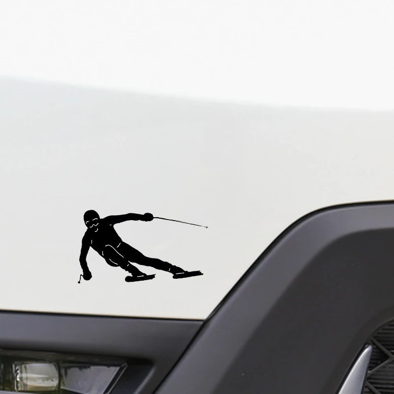 

Aliauto Fashion Sports Car Stickers Double Board Ski Vinyl Waterproof Reflective Cartoon Decal Accessories Black Silver,13cm*8cm