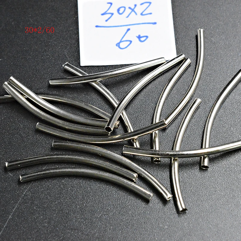 

FLTMRH 30pcs 30*2mm choker/pesca Tube Elbows Connectors Jewelry Findings DIY For Bracelets Necklace