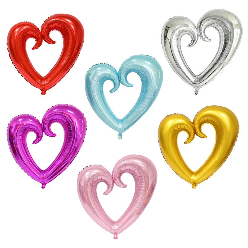 40inch Giant Hook Heart Foil Balloons Wedding Decoration Hollow Helium Ballon Valentine's Day Decor Birthday Party Globos | Дом и сад