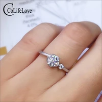 colife jewelry 925 silver moissanite ring for office woman 0 5ct real moissanite silver ring sterling silver gemstone jewelry