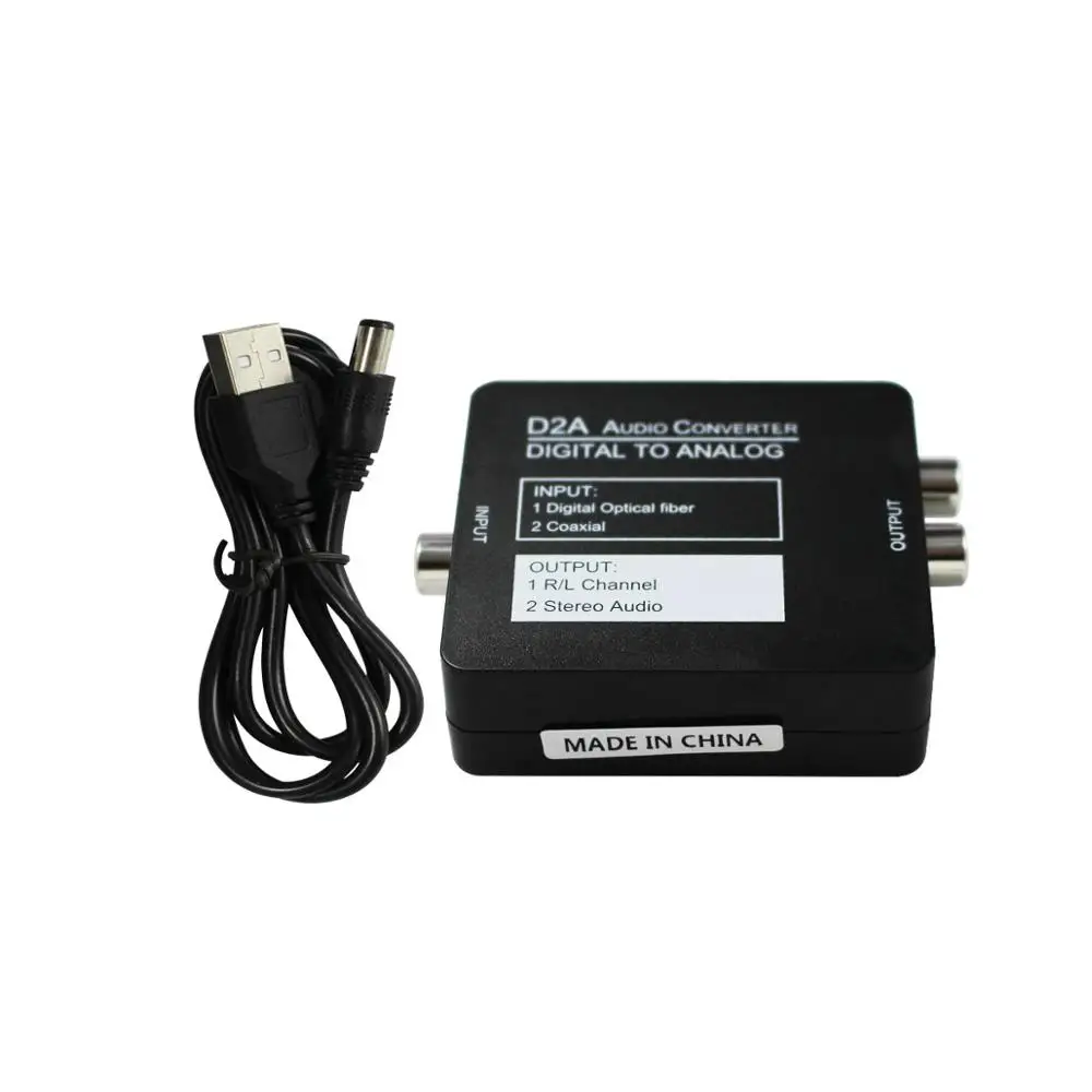 Цифровой в аналоговый DAC аудио конвертер оптический коаксиальный RCA Toslink звуковой