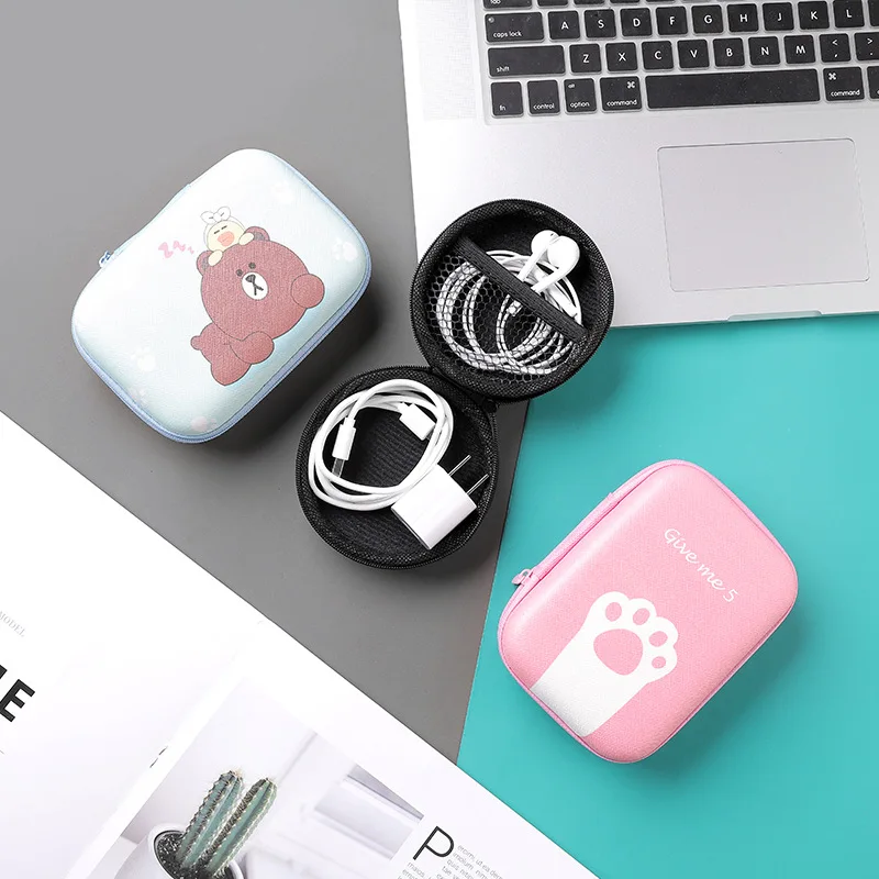 Сумка для хранения гарнитуры коробка портативная Милая Линия данных зарядное