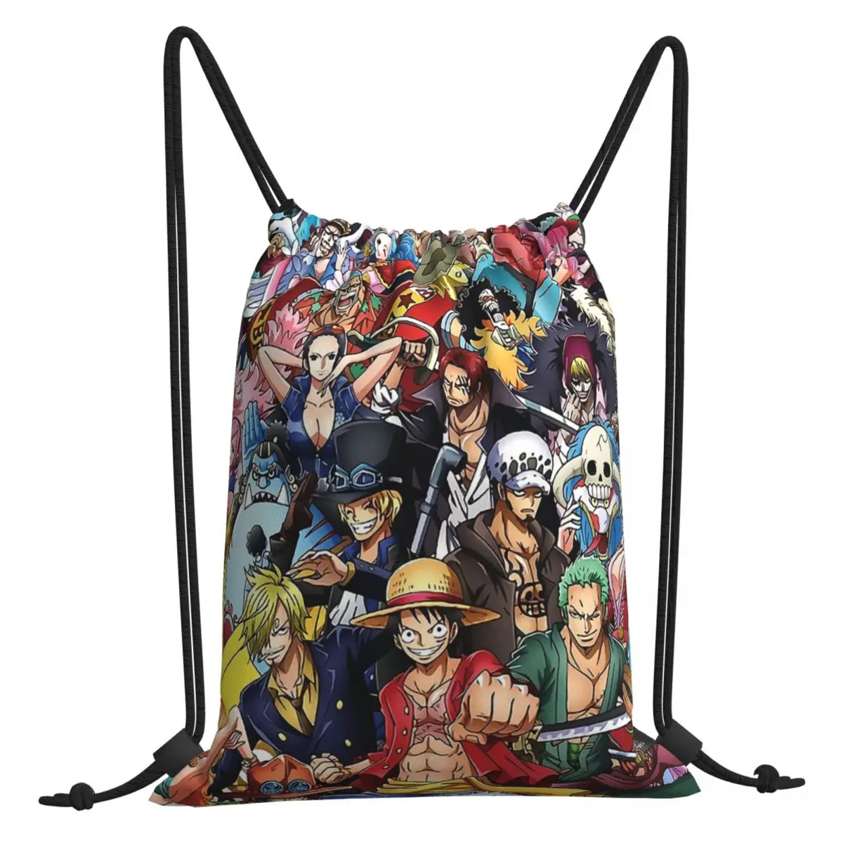 

Luffy Team One Piece Hot Anime Print Drawstring Bags Men Women Storage Backpack Teenager Travel Bag Multi-function Pocket