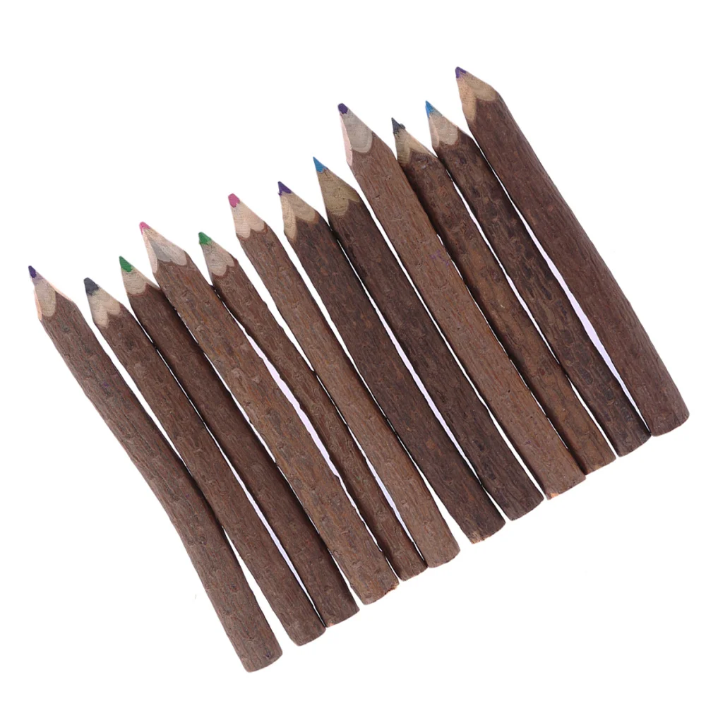 

10pcs 9-10cm Tree Branch Colored Pencils Art Drawing Oil Base Pencil Set for Artist Sketch (Mixed Color)