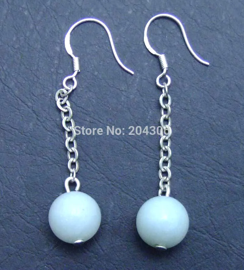 Женские круглые серьги Qingmos 8 мм с натуральным синим амазонитом сережки камнем