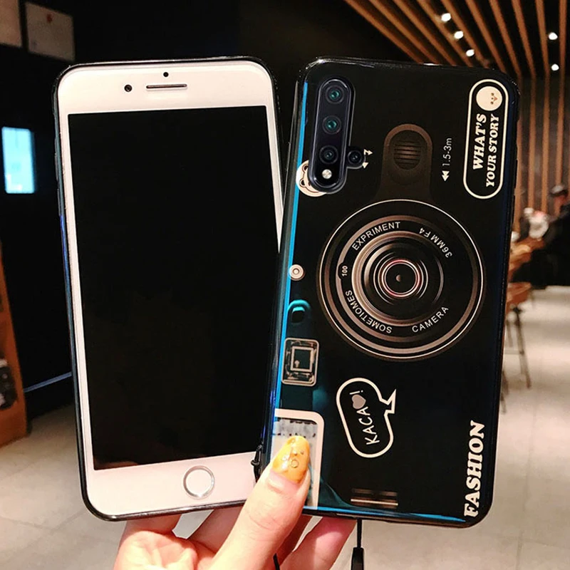 Для huawei Y6 Y7 Prime 2018 чехол Blue Ray camera силиконовый для Honor 9X Y5 2017 Y9 Pro 2019 Coque с длинным