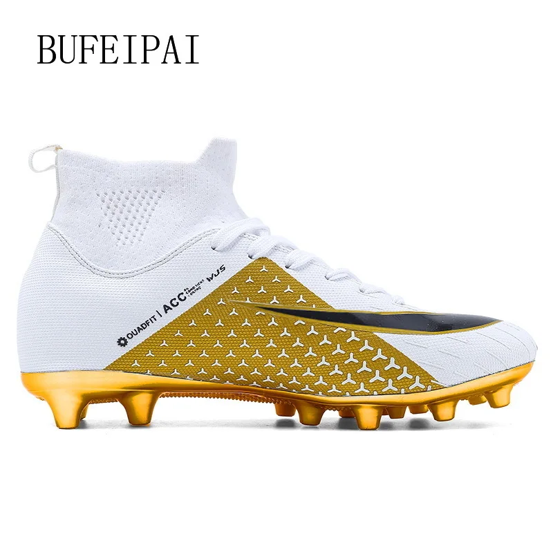 BUFEIPAI/белые/черные золотые мужские футбольные бутсы высокие женские Botas De Futbol
