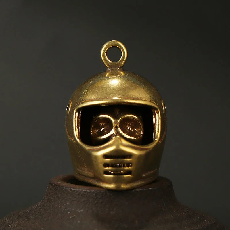 Skull Helmet A Латунный брелок для шлема локомотив Рыцарь Шлем Брелок подвеска Винтаж Медные Брелки цепочки, аксессуары держатель для ключей орнамент - Цвет: Skull Helmet A