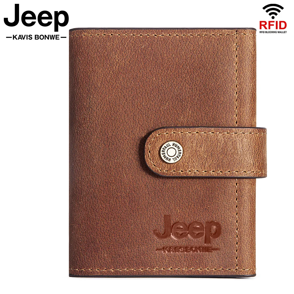 

Crazy Horse Leather Small Wallet Credit Multi-Card Holders Package Fashion Hasp Thin Organizer Case Bussiness Men Coin Purse