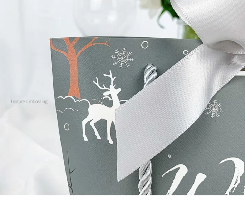 Подарочные пакеты из серебристой бумаги украшение для рождественской вечеринки