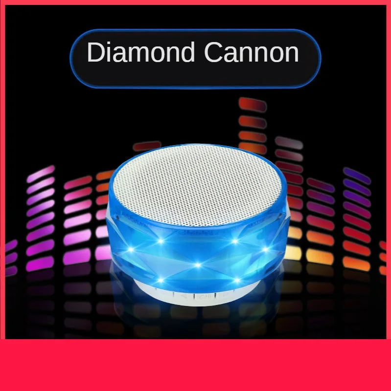 

New Style Colorful Light Wireless Bluetooth Speaker Subwoofer Small Steel Gun Card Instert Outdoor Mobile Phone Computer Loud So