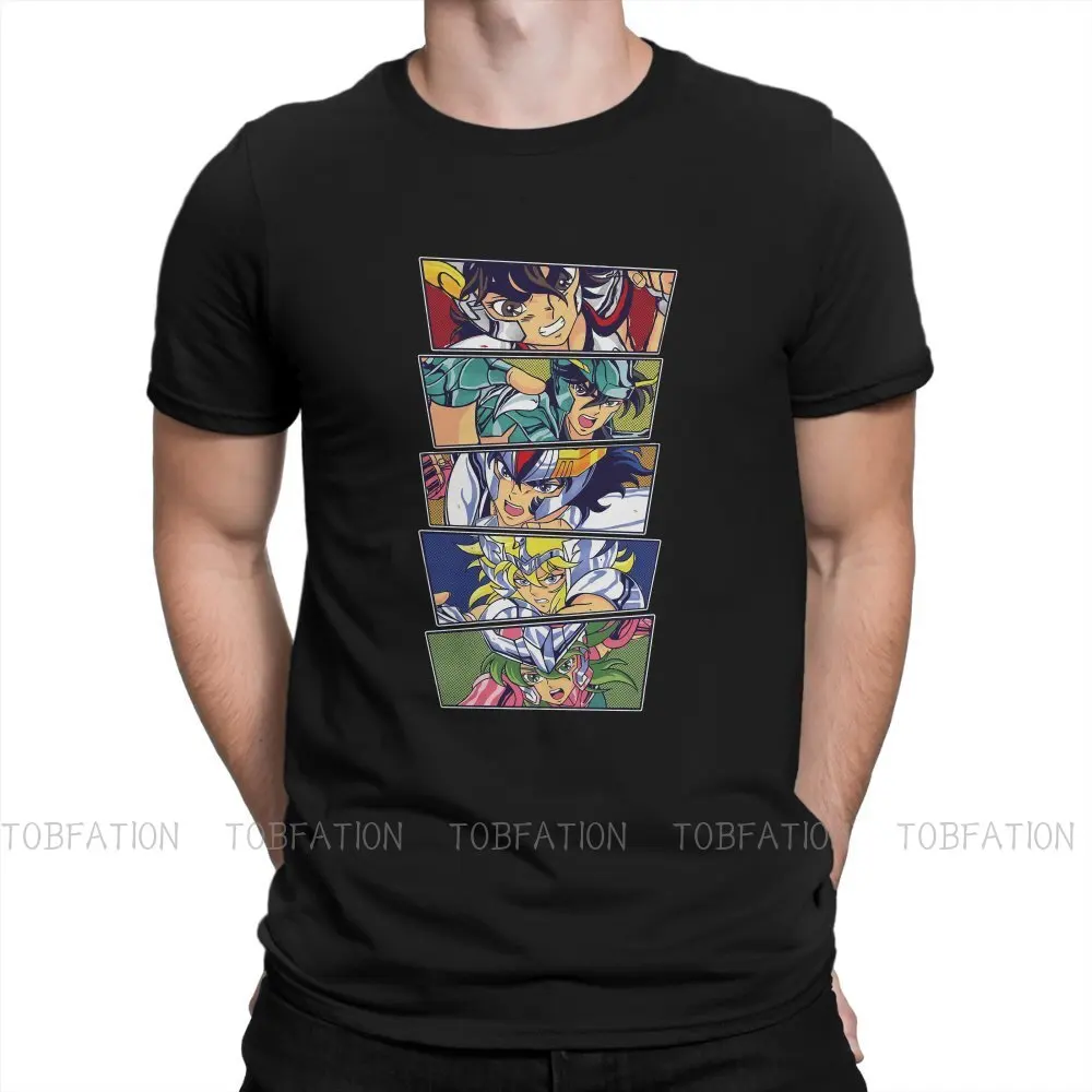

Saint Seiya Adventure Anime TShirt for Men The Knights Basic Leisure Tee T Shirt High Quality New Design Loose