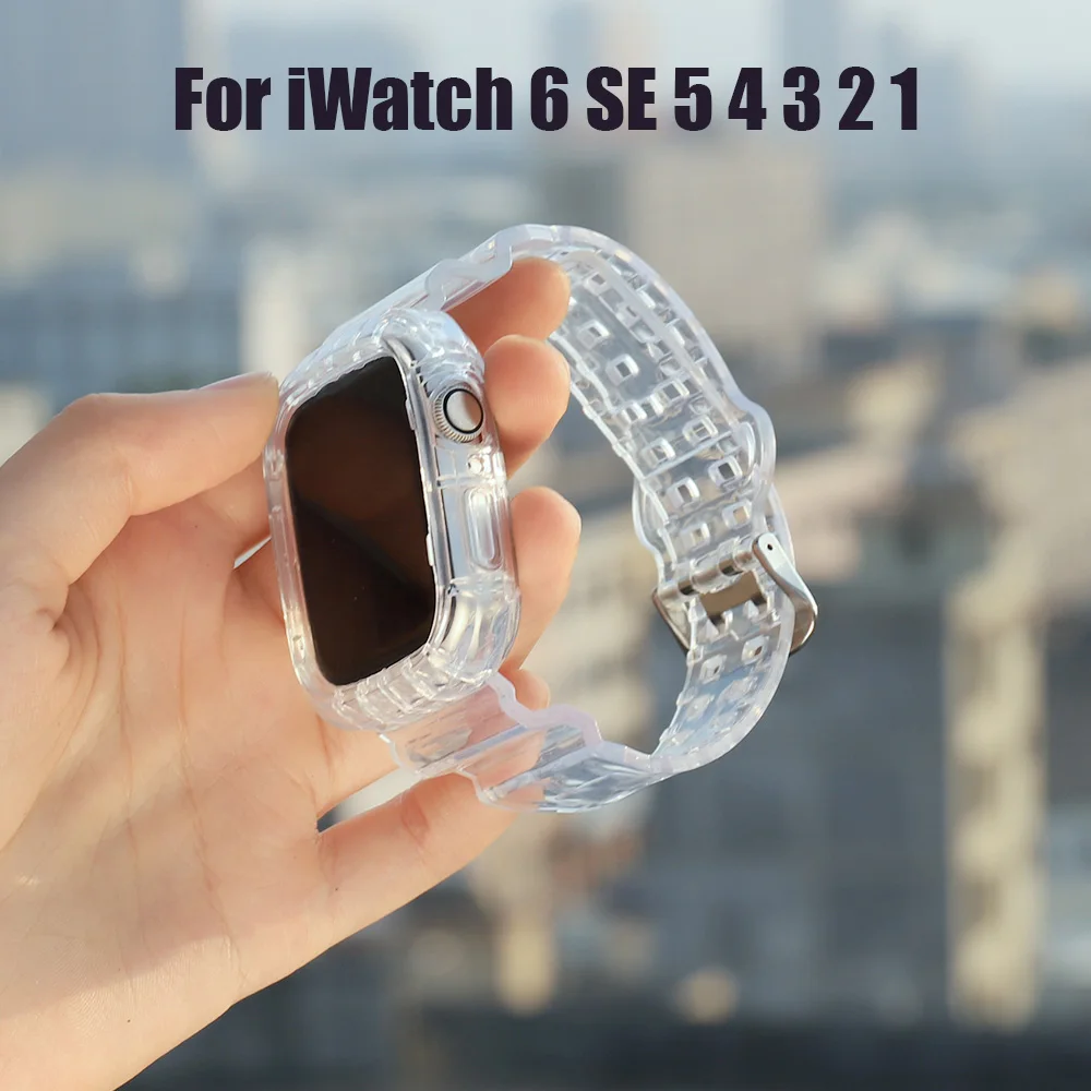 

Transparent Glacier Strap for Apple Watch SE 5 6 Band Series 44Mm 42MM on Bracelet Smart iWatch 4 3 2 1 40MM 38MM Watchband Belt