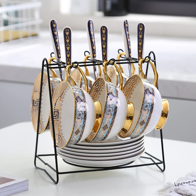 Европейский костяной фарфор набор кофейных чашек с блюдцем королевская