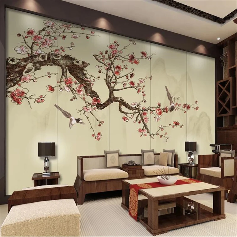 

wellyu Customized large-scale mural environmentally friendly Chinese retro beauty hi eyebrow TV background wallpaper