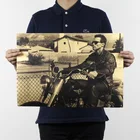 Фильм Терминатор, Арнольд Шварценеггер мотоцикл плакат из крафт-бумаги украшение дома картина комната картина-Наклейка на стену 51x35 см