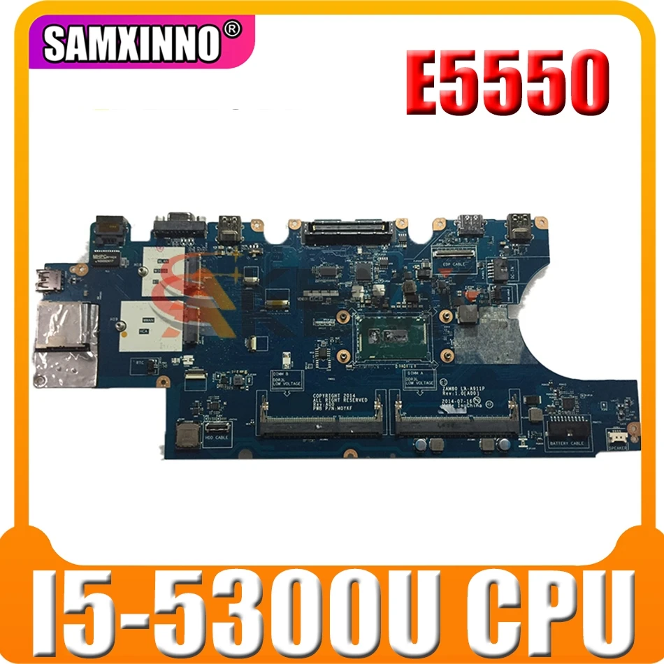 

Оригинальная материнская плата для ноутбука DELL Latitude E5550 I5-5300U ZAM81 LA-A911P CN-0W4CTJ 0W4CTJ материнская плата