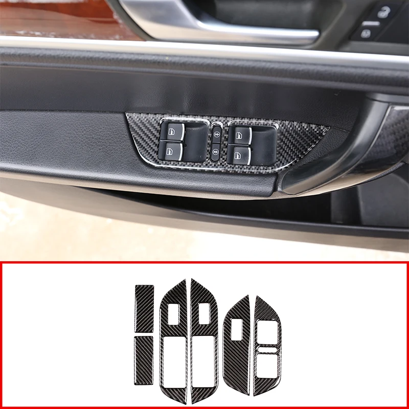 

For Volkswagen Touareg 2011-2018 Rea Carbon Fiber 3D Sticker Window Panel Switch Button Frame Cover Trim Interior Accessories