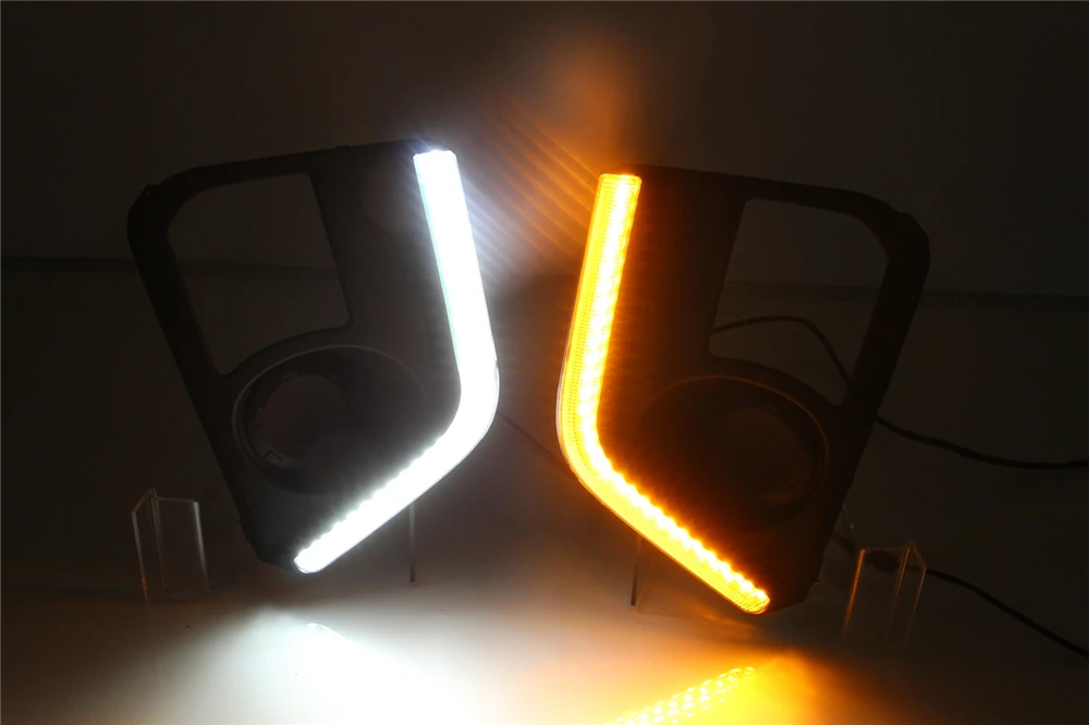 1 комплект светодиодных дневных ходовых огней DRL противотуманные фары с желтым