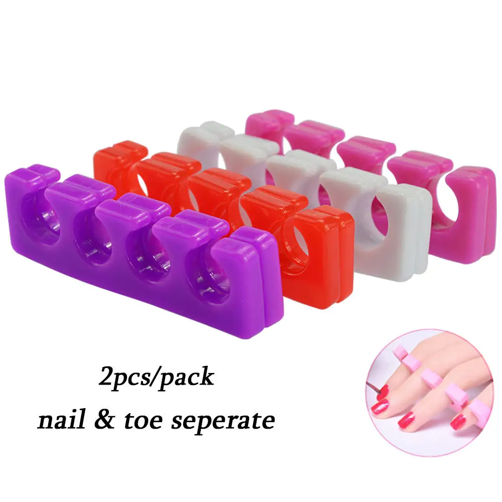 2 шт./упак. Пластик Мягкий ногтей ног сепаратор пальцев салон красочный лак для