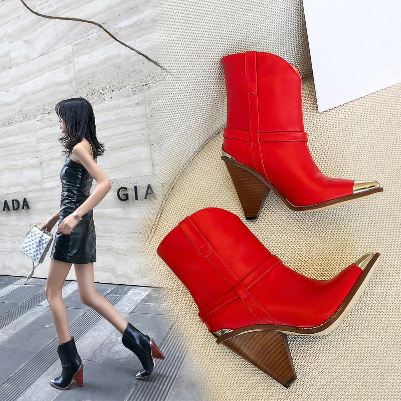 

Women ankle boots natural leather 22-27CM European and American Leather upper and lining online celebrity womens boots ankle