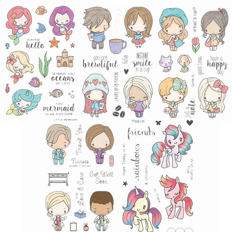 Художественные прозрачные штампы для мальчиков и девочек с Героями сказок