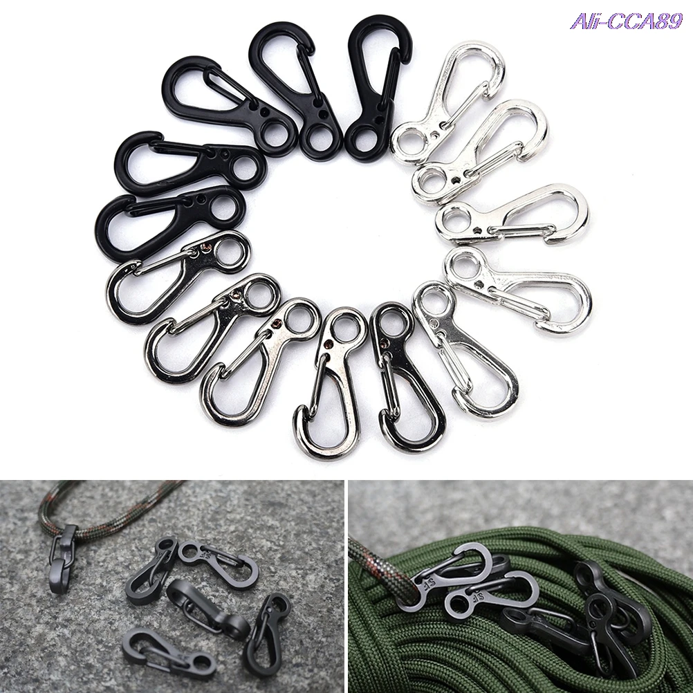

5 PCS Spring Buckle Snap Alloy Mini Key Ring Carabiner Bottle Hook Paracord Camping Accessories Travel Kits