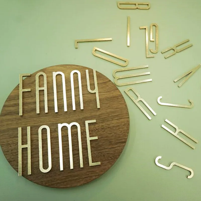 

10pcs/Lot Big Brass Letters A-Z For Company Names Door Plates Decorative Wall Letters Personalized Symbols Address Hotel